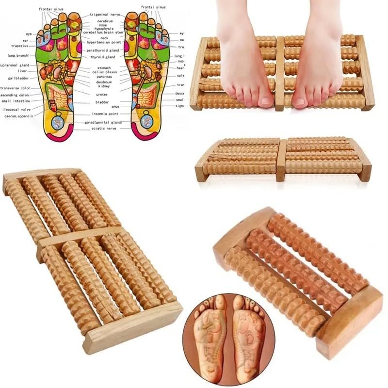 Wooden Roller Foot Massager (Pain & Stress Relief) Delivery Free