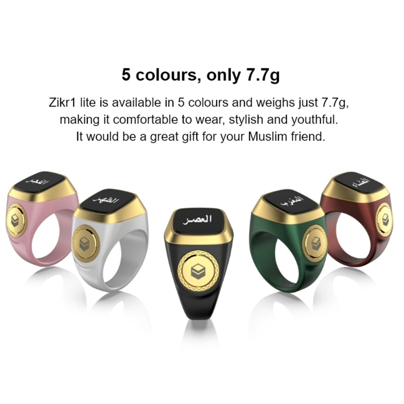Iqibla Smart Tasbih Ring with digital/LED counter & prayer timing vibration