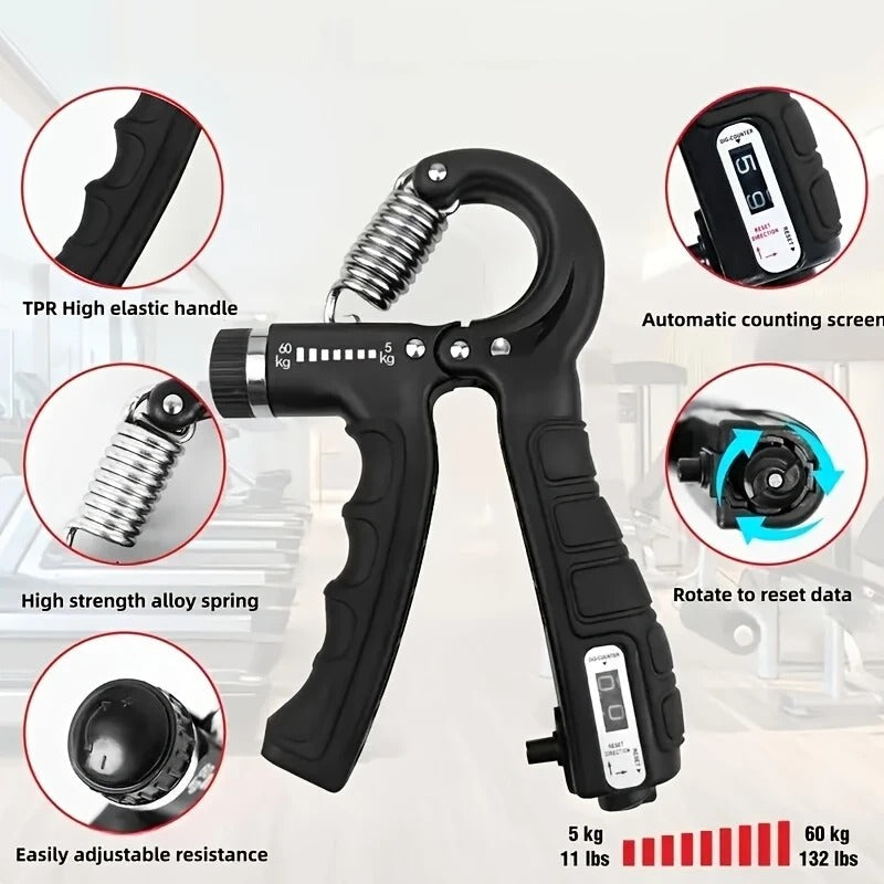 Hand Grip with Counter+1 pc Silicone Finger Exercise Grip