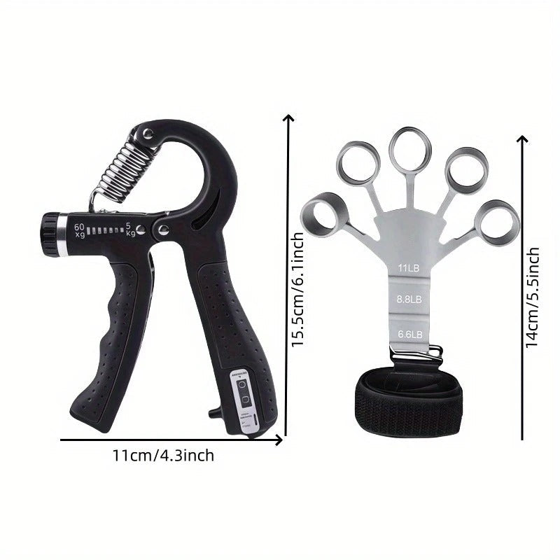 Hand Grip with Counter+1 pc Silicone Finger Exercise Grip
